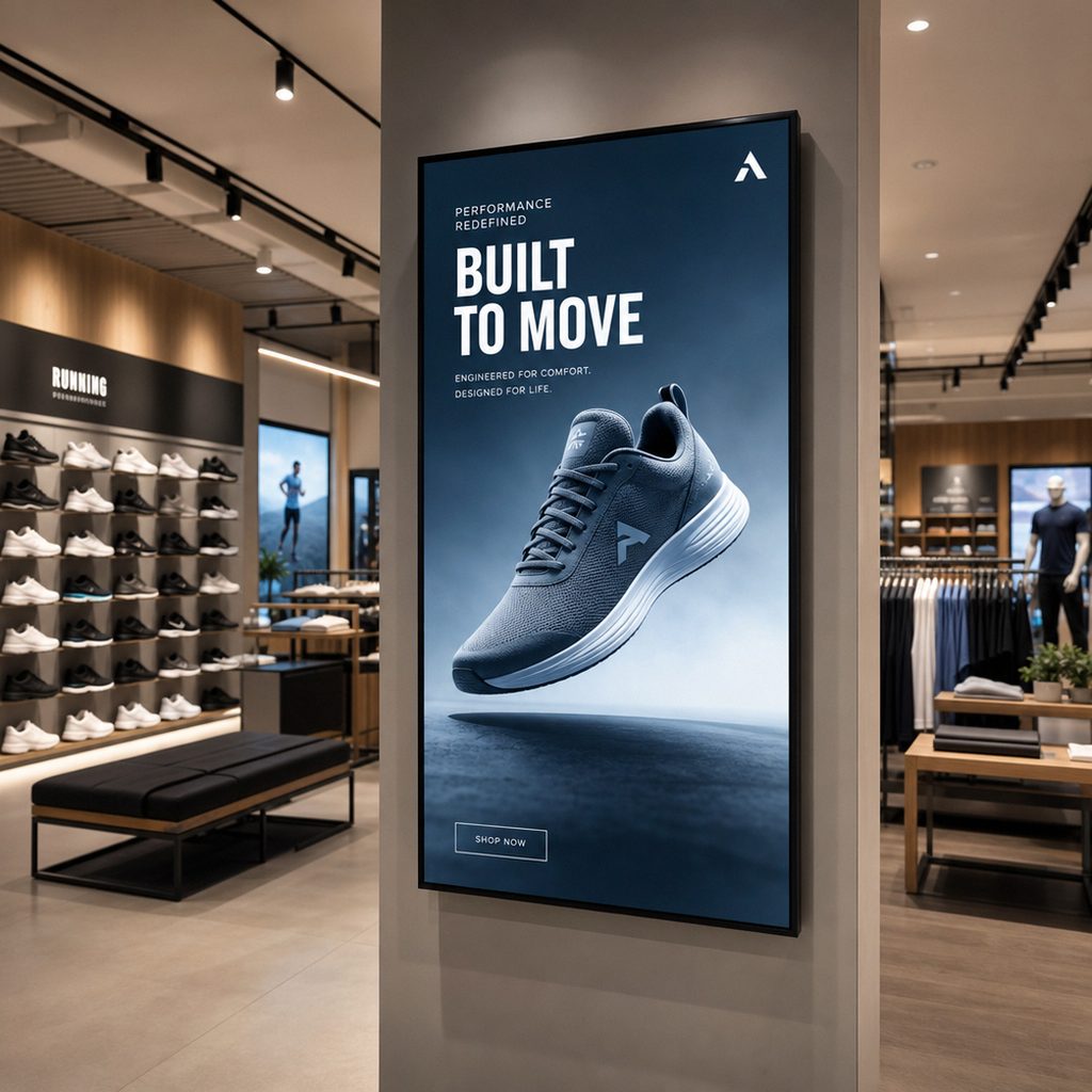 Digital Signage 4K Displays in einem Einzelhandelsgeschäft