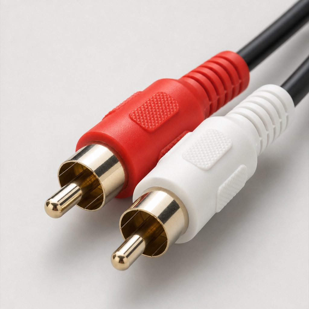 RCA-Cinch-Kabel und Stecker Nahaufnahme